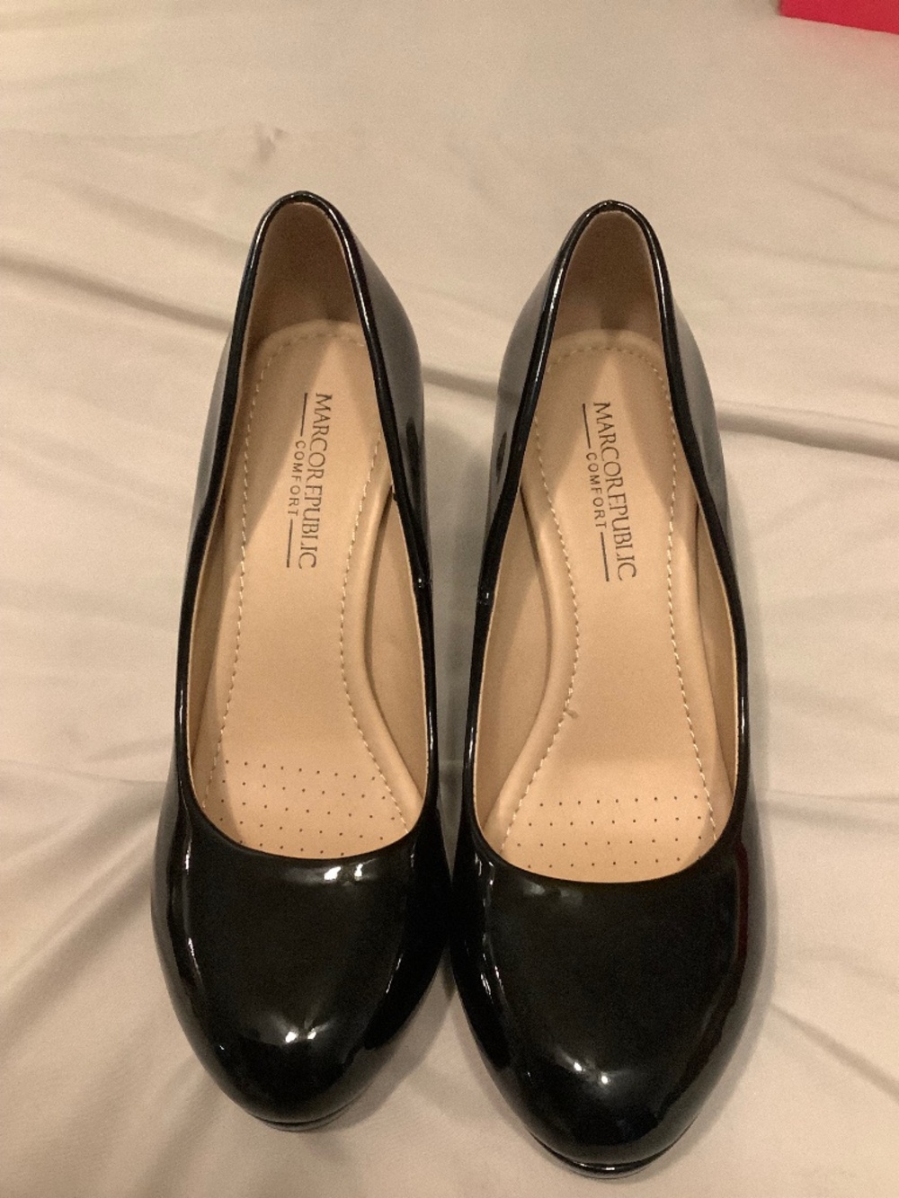 Marco republic paten leather heels